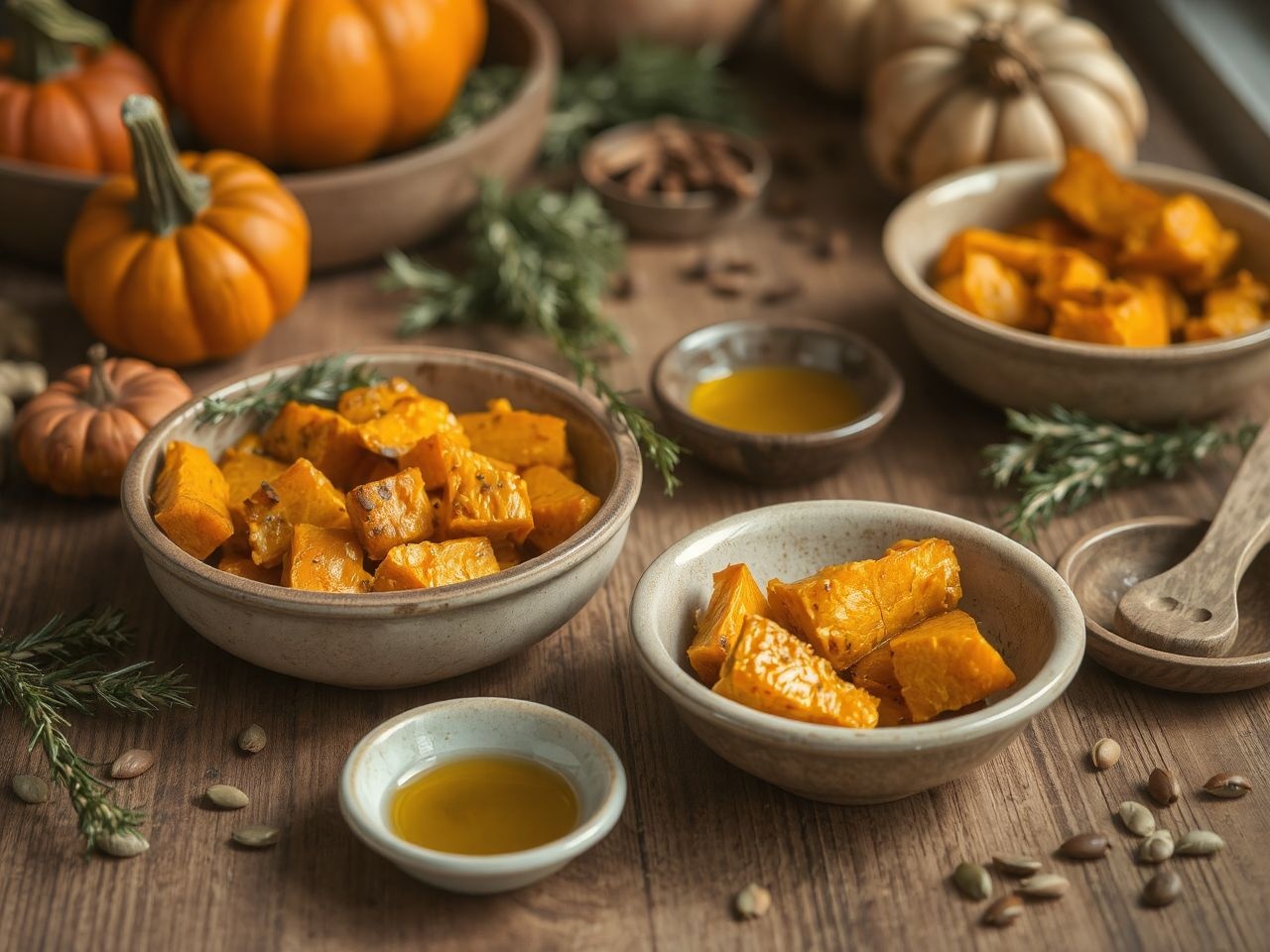 A sütőtök karamellizálása kiemeli édes, gazdag ízét.