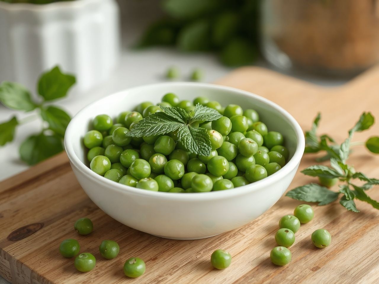 A friss zöldborsót rövid ideig párold a ropogós állagért!