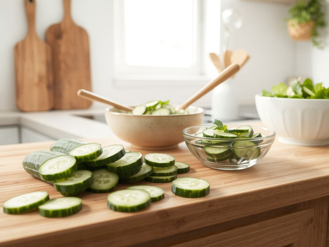 Az uborka frissítő nyári saláták alapja a konyhában.