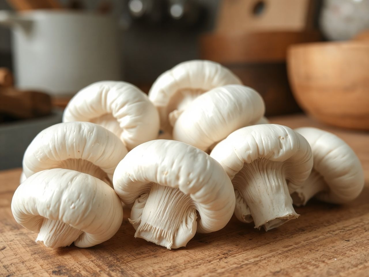 A friss csiperkegomba rugalmas, foltoktól mentes kalappal rendelkezik.