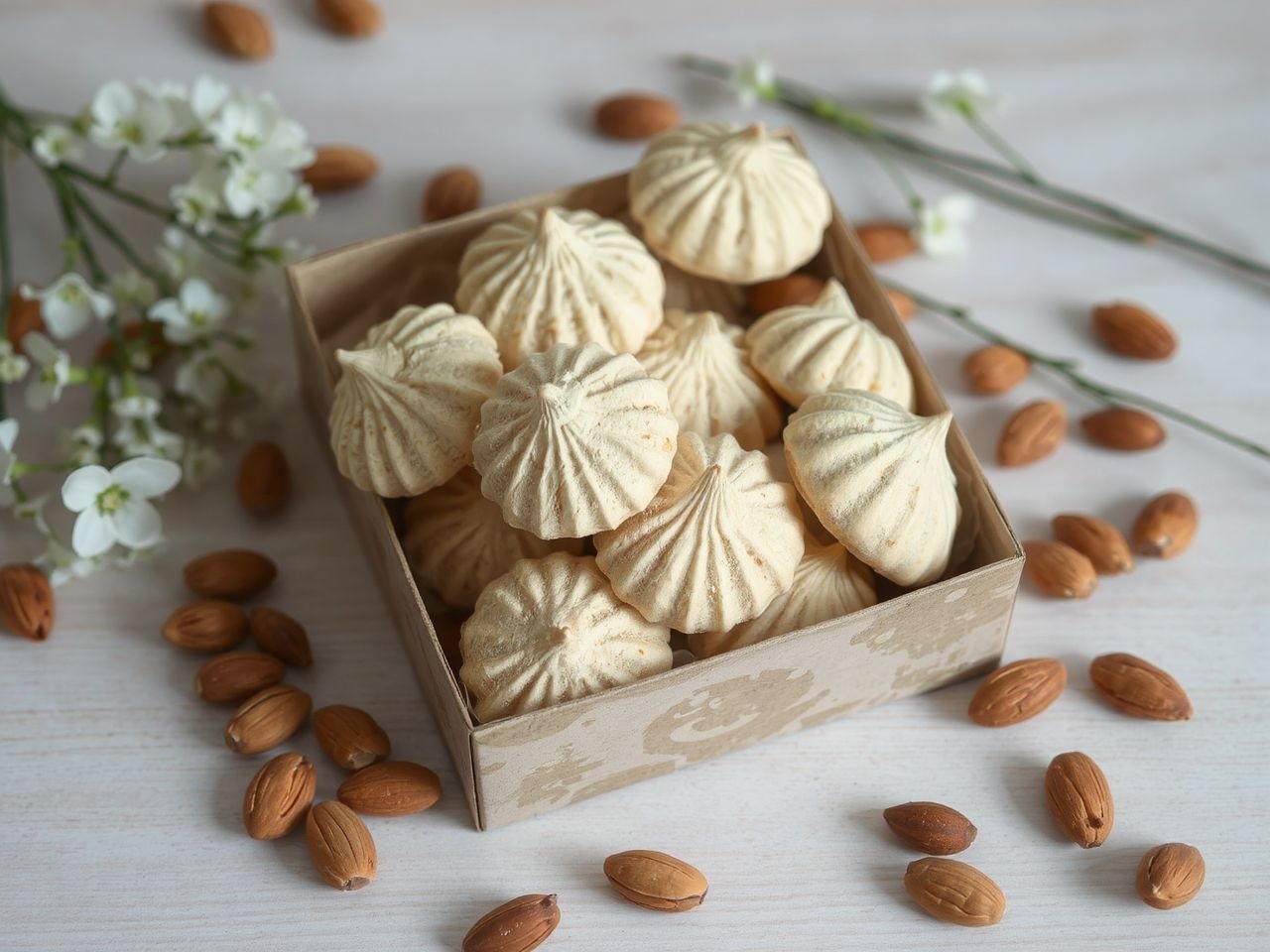 A mandulás habcsók praktikus és ínycsiklandó ajándék minden alkalomra.