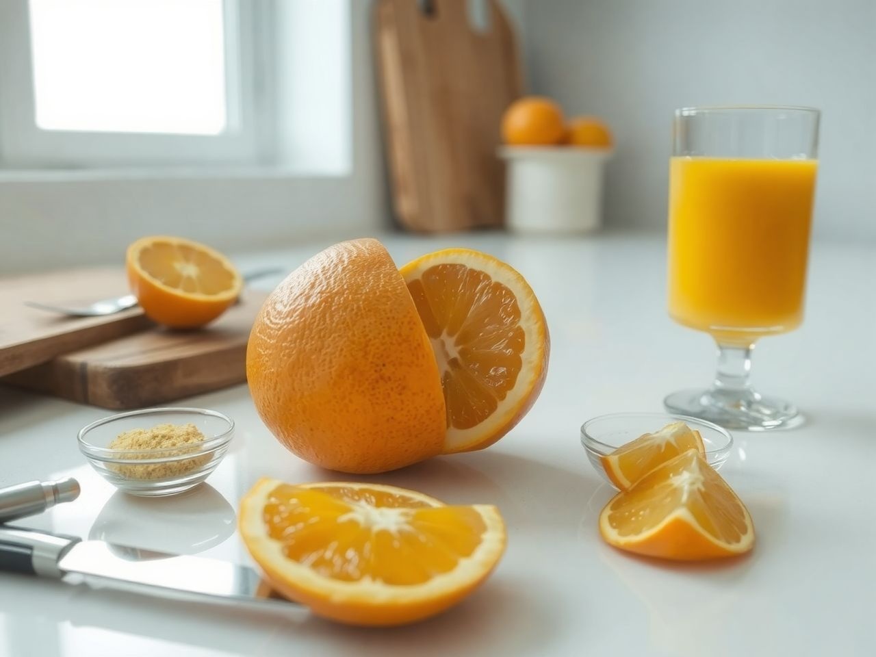 A narancs frissítő turmixok és saláták ízletes alapanyaga.