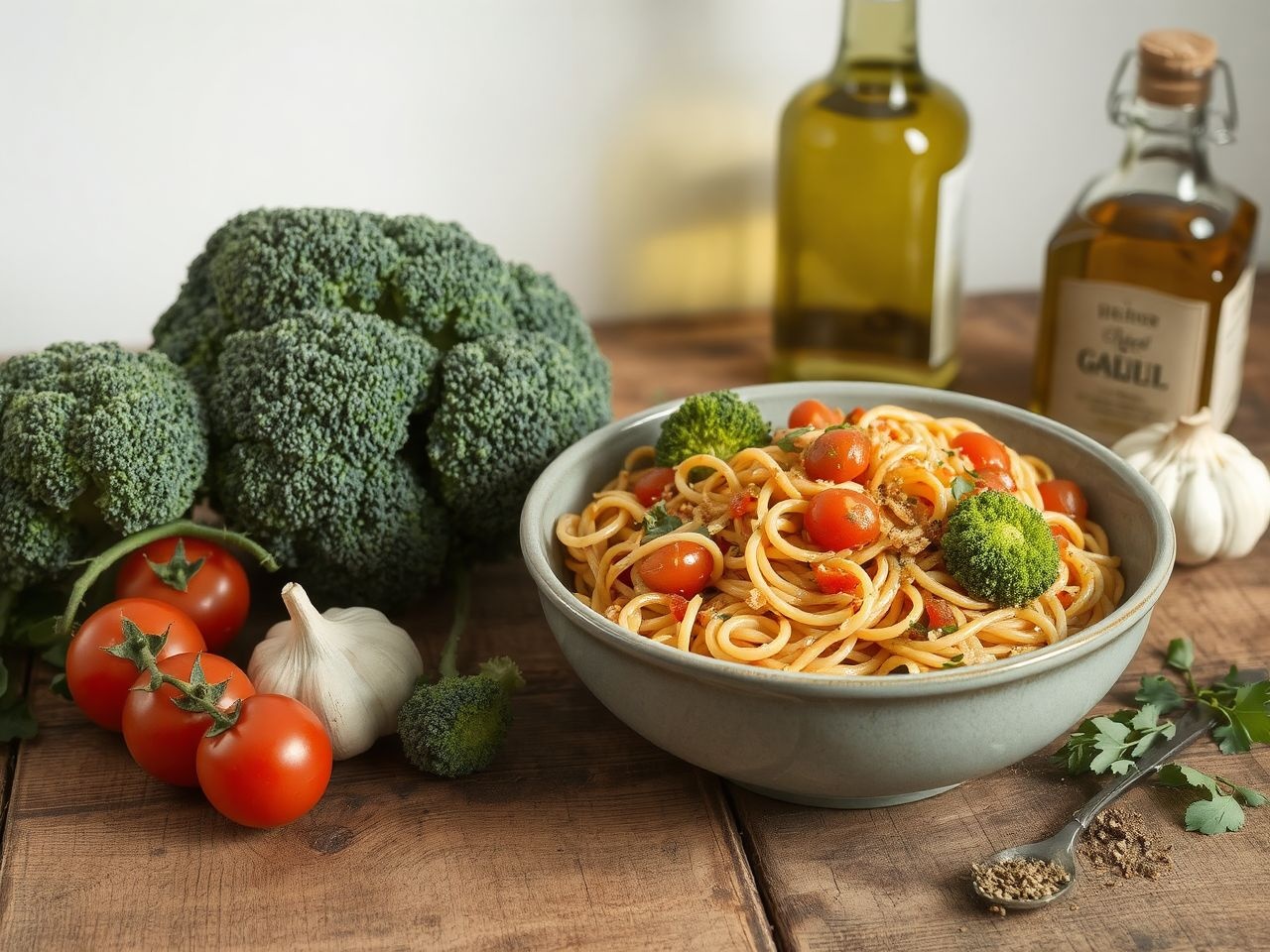 A friss brokkoli és paradicsom tökéletes ízkombinációja.