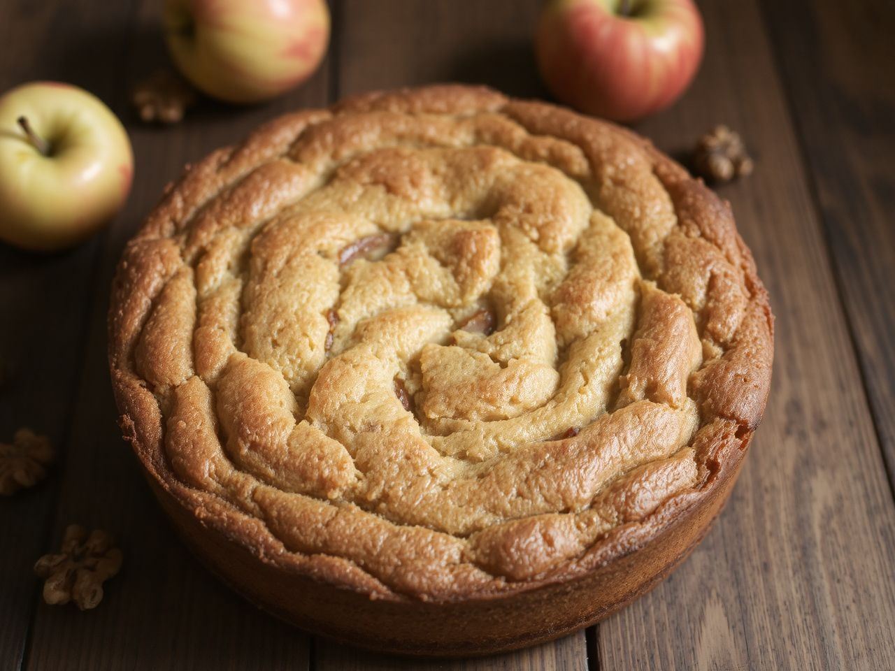 Az almás kevert süti dióval gazdagítva még ízletesebb ünnepi desszert.