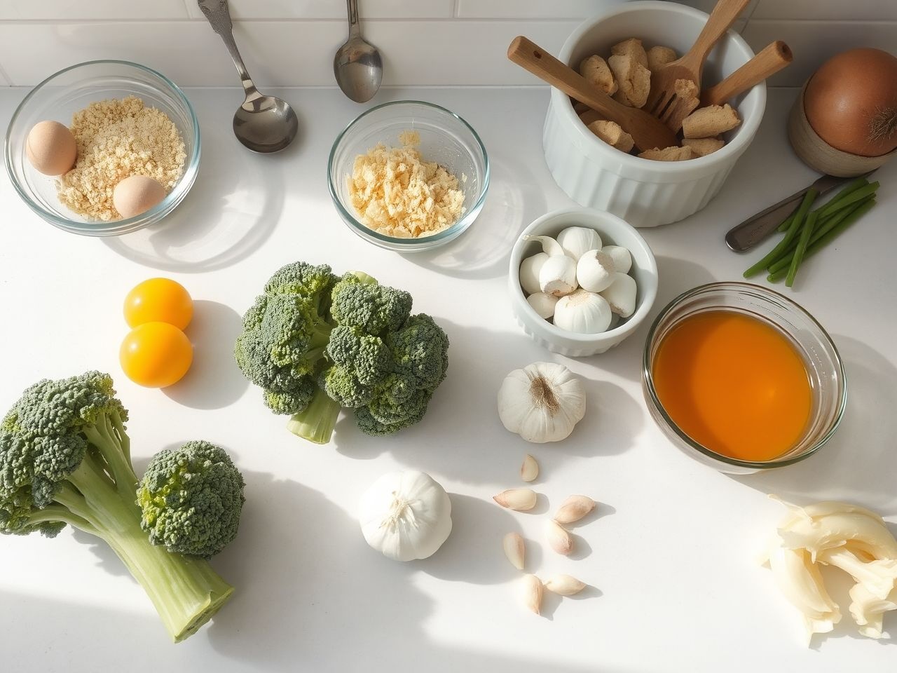 A brokkoli fasírt alapja a friss brokkoli és tojás.