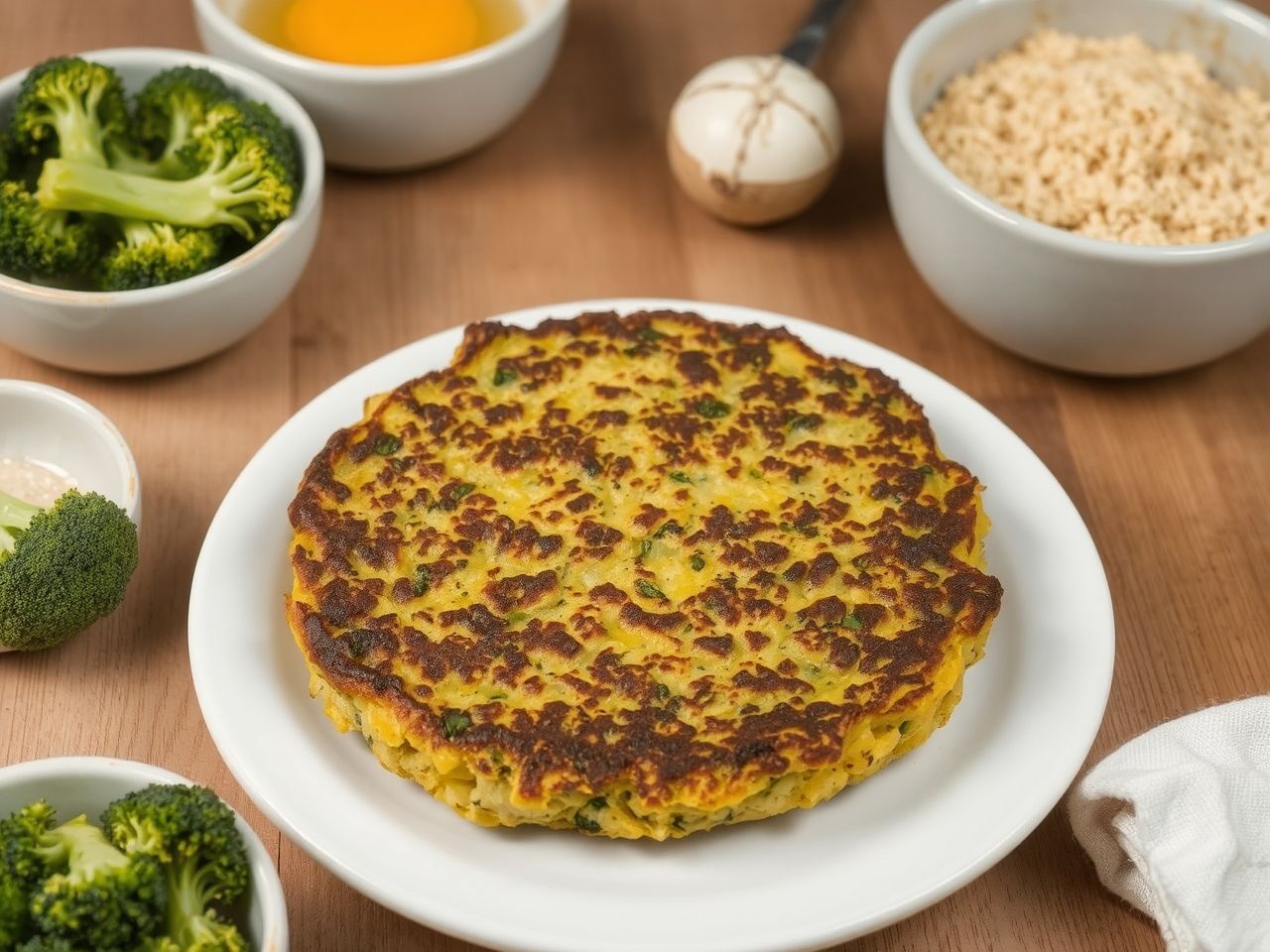 A brokkoli fasírt túl nedves, így nem sül meg jól.