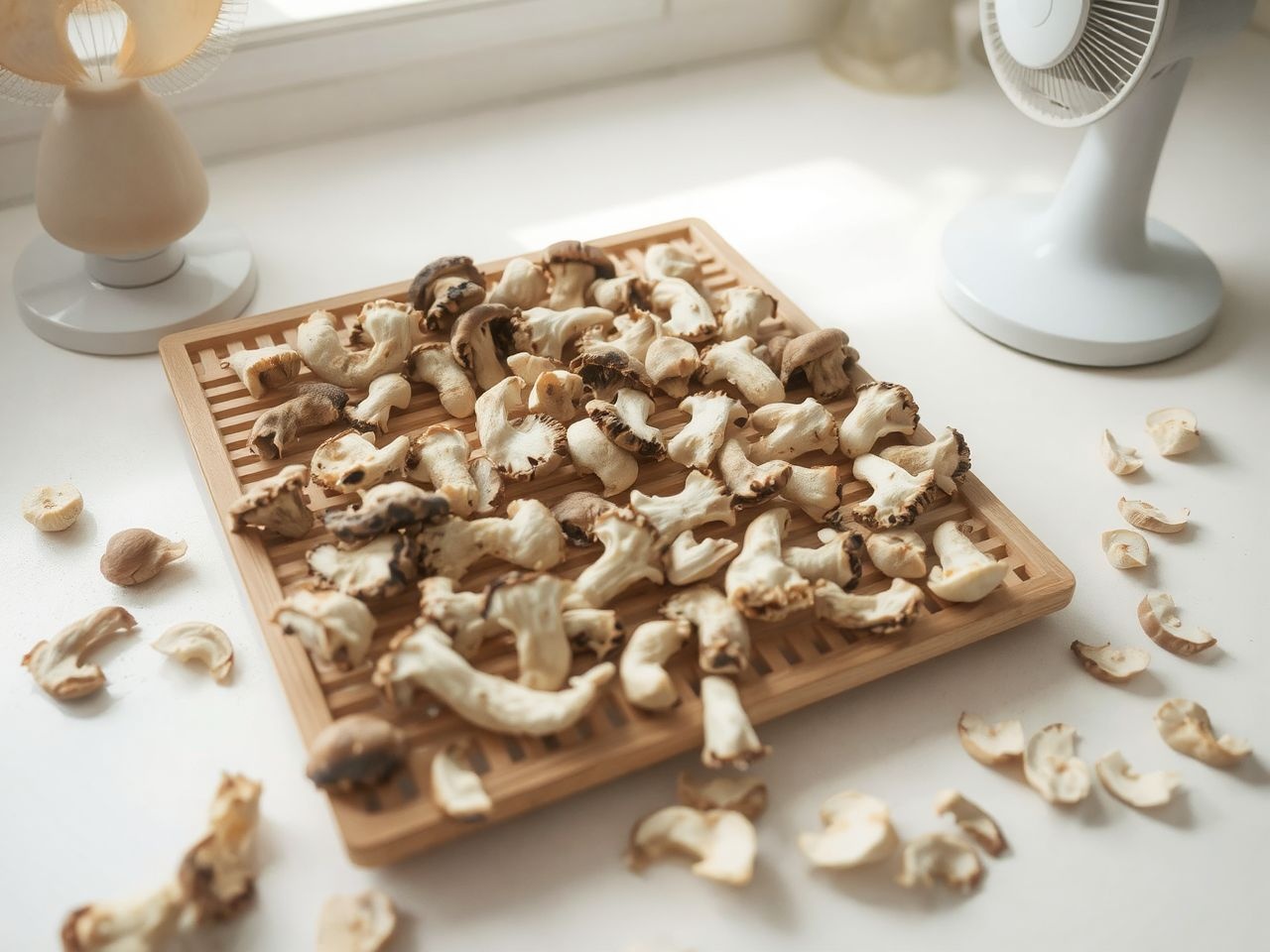 Fontos a gombák egyenletes szárítása penész elkerülése miatt.