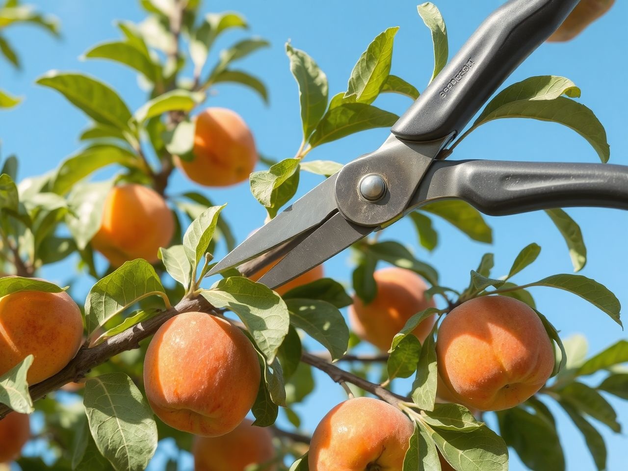 A rendszeres metszés serkenti a sárgabarackfa bőséges termését.