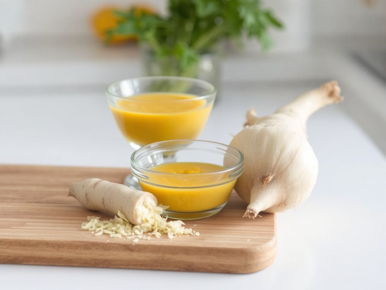 A mustár és torma élénkíti az ízeket csípős, friss aromájával.