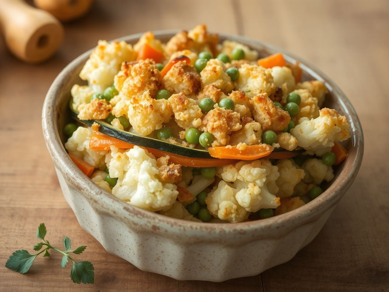 A rakott karfiol zöldséges változata könnyű, egészséges étel.