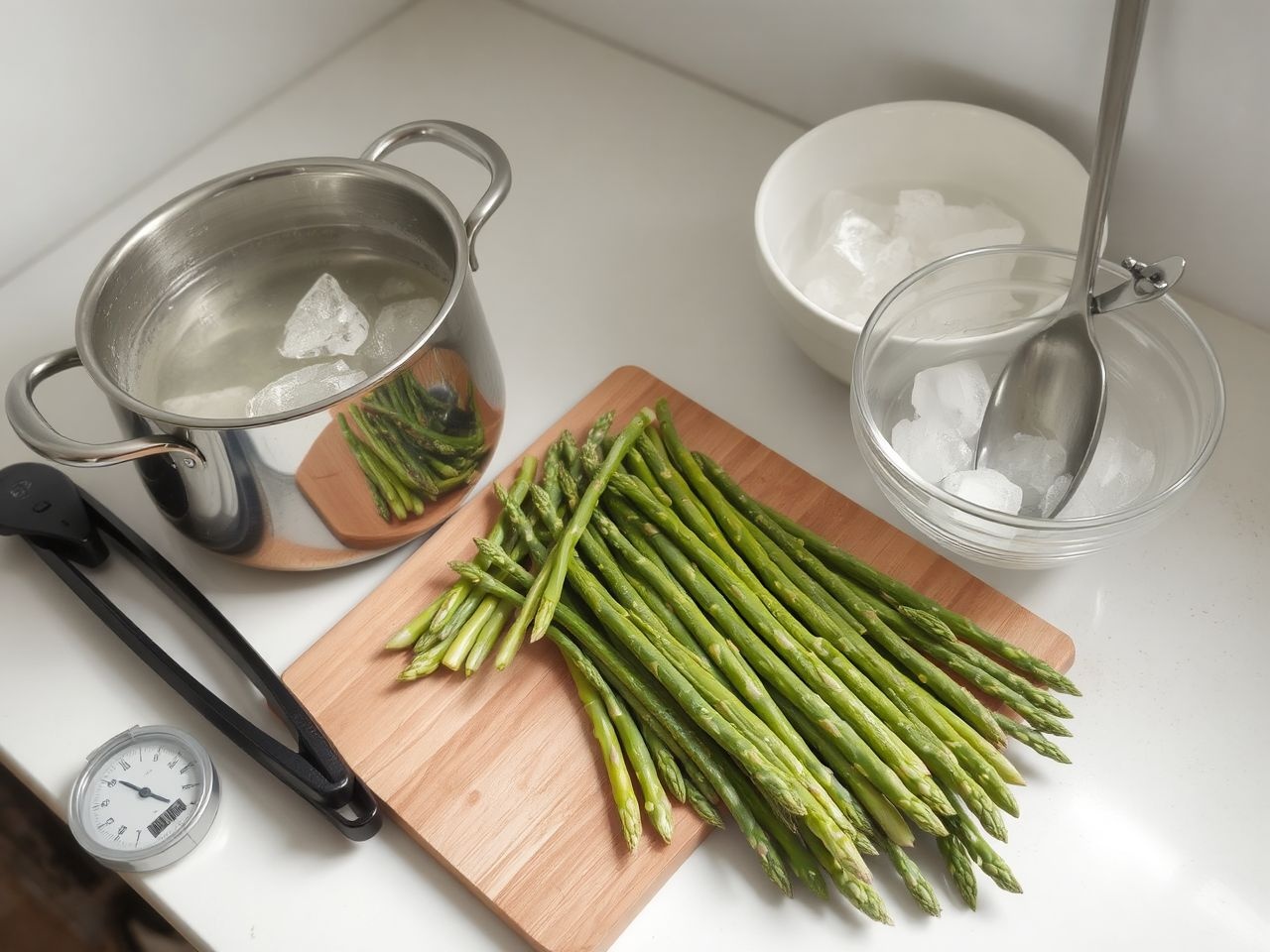 A blansírozott spárga tápláló, gyors alapanyag változatos ételekhez.