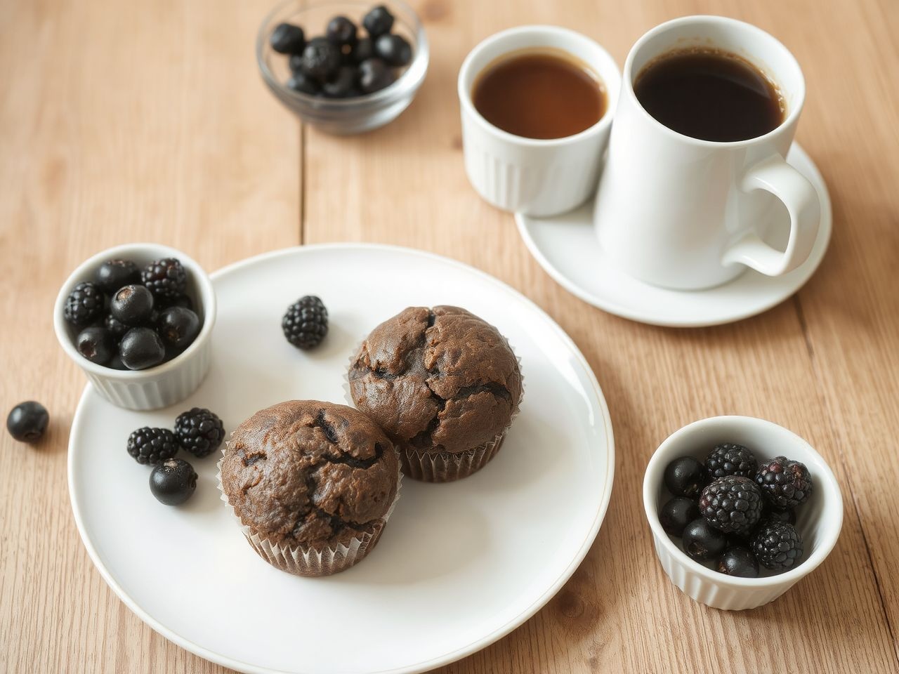 A csokis-szedres muffin legjobban teával vagy kávéval fogyasztva.