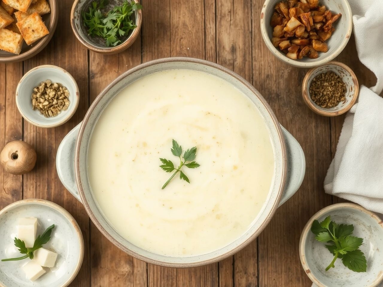 A leveshez adhatók fűszernövények a friss ízekért.