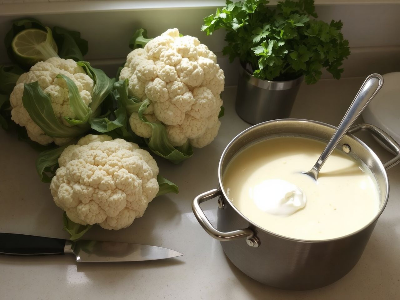 A karfiol frissessége meghatározza a leves ízét.