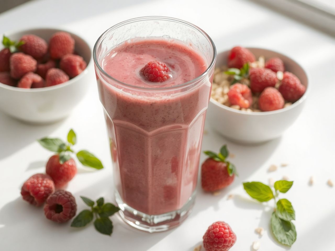 A málnás turmix antioxidánsokban gazdag, támogatja az immunrendszert.