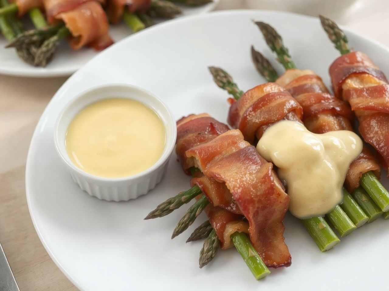 A vendégváró falat titka a friss spárga és ropogós bacon.