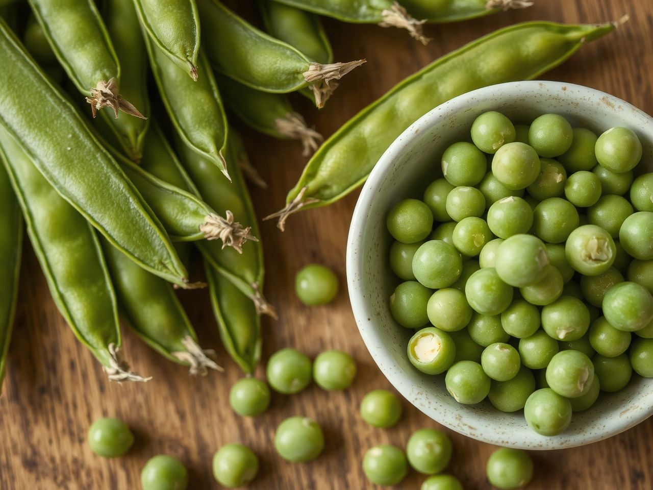 A zöldborsó gazdag fehérjében, rostban és antioxidánsokban.