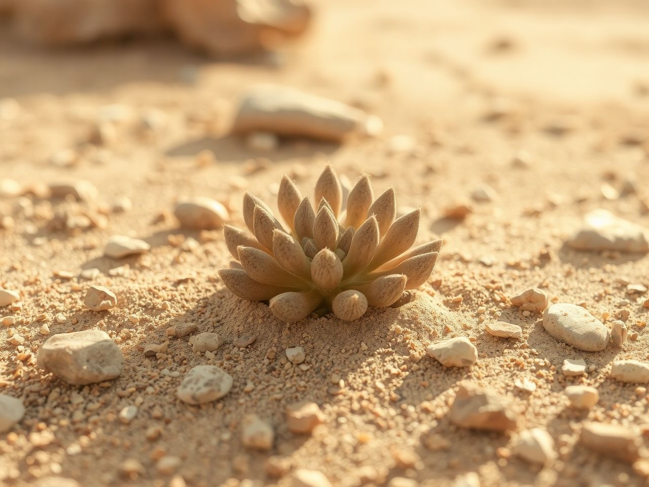 A Lithops a sivatagi hőséget és alacsony párát kedveli.
