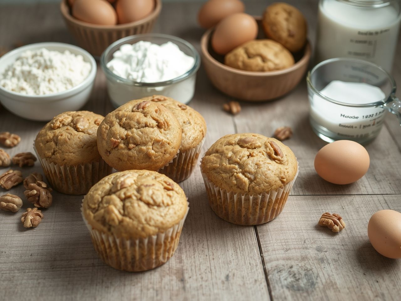A diós muffin olcsó alapanyagokból is ízletes desszert.