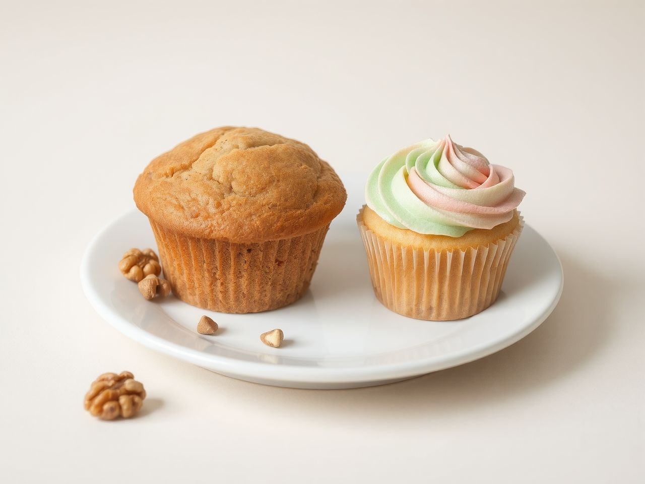 A muffin keményebb, a cupcake puhább és édesebb tészta.