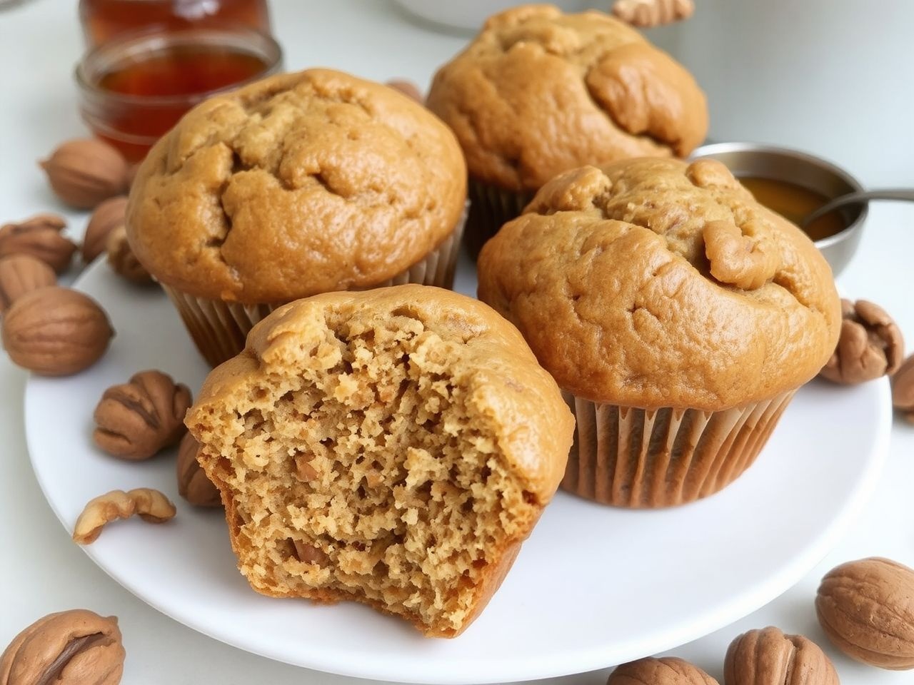 A dió pirítása fokozza a muffin szaftosságát és ízét.